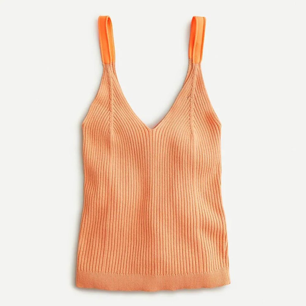 J.Crew NWT  Ribbed V-neck knit tank XS